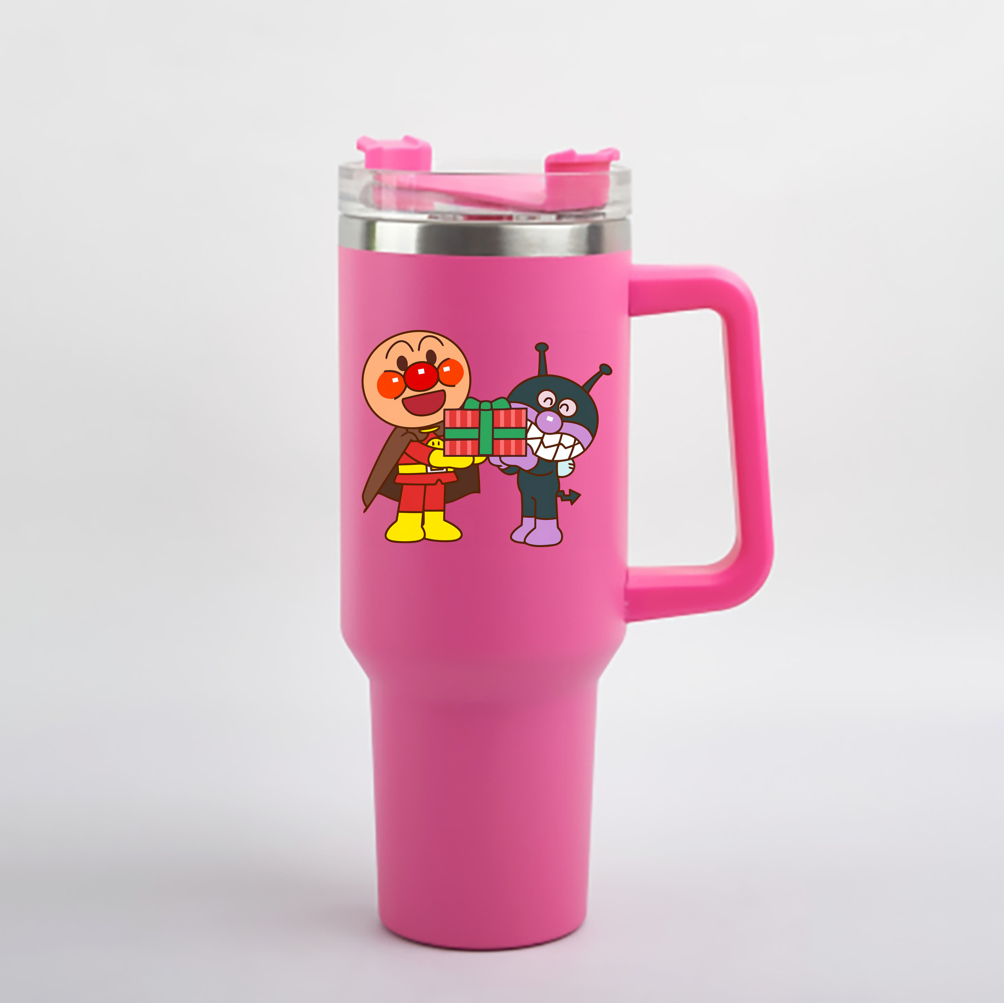 （画像用） アンパンマン Anpanman 1200mL車用タンブラー - クリスタルステッカー（プラスチックストロー付き）